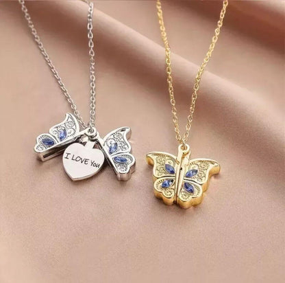 1pc i love you Openable Butterfly Necklace
