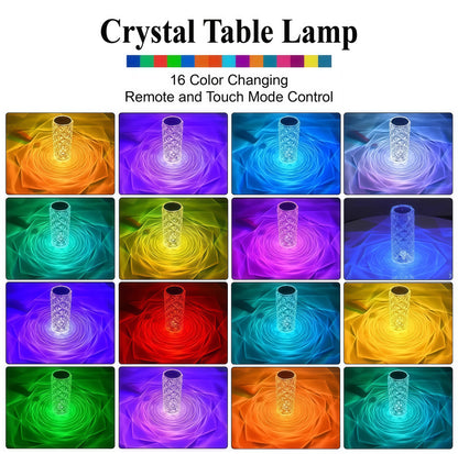 16 Colour LED Crystal Table Diamond lamp